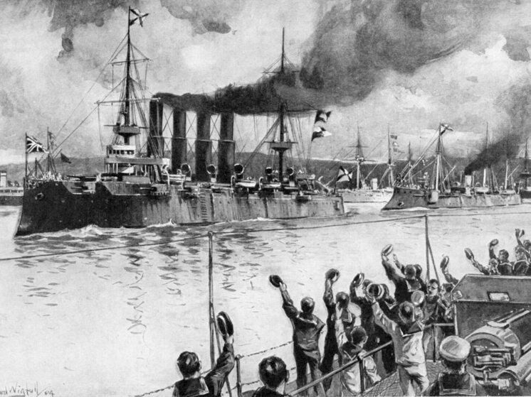 В США музей поздравил американский флот фотографией российского боевого корабля "Варяг"